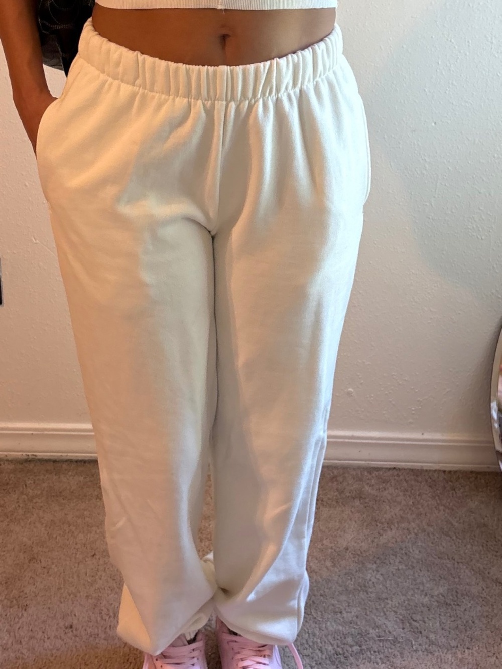 White sweat pants